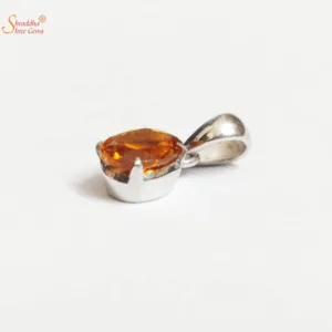 oval shape citrine necklace in sterling silver