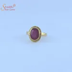 Laboratory certified ruby/manik ring in panchdhatu