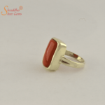 laboratory certified coral ring in panchdhatu