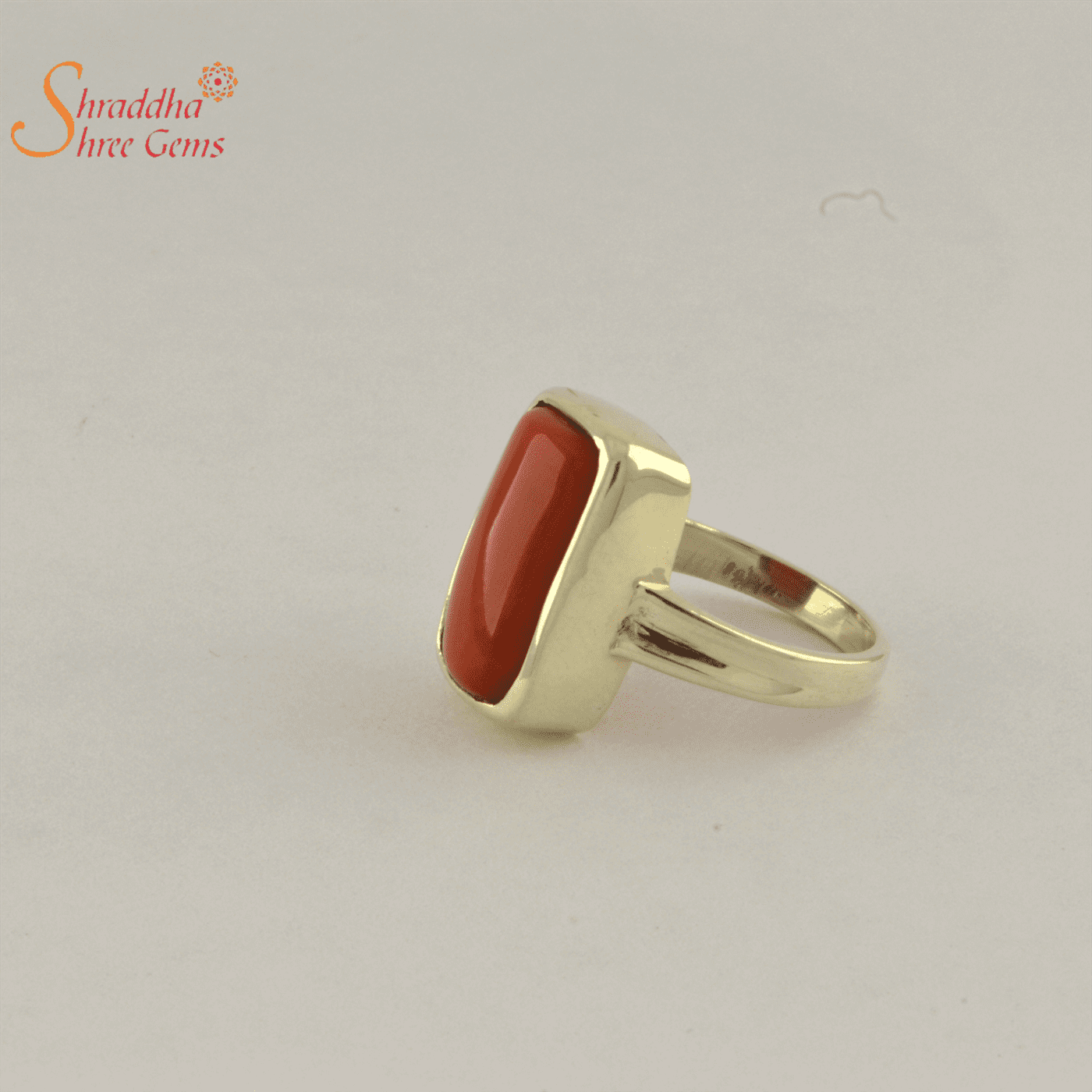 Certified Natural 6.50 Carats Red Coral Gold Ring for Astrology - Gleam  Jewels