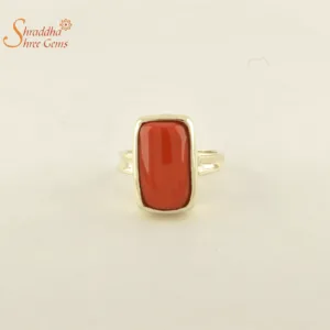 laboratory certified coral ring in panchdhatu