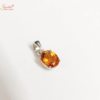 oval shape citrine necklace in sterling silver
