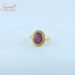 Laboratory certified ruby/manik ring in panchdhatu