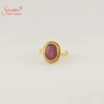 Laboratory certified ruby/manik ring in panchdhatu