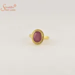Laboratory certified ruby/manik ring in panchdhatu