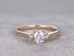 gold plating moissanite ring in sterling silver