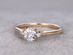 gold plating moissanite ring in sterling silver