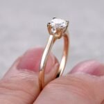 gold plating moissanite ring in sterling silver