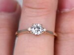 gold plating moissanite ring in sterling silver