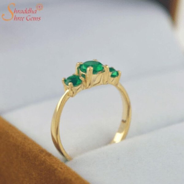 8.25 Ratti Natural Emerald Ring (Natural Panna/Panna Stone Gold Ring)  Original Quality Gemstone Adjustable Ring