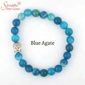 Blue agate gemstone bracelet