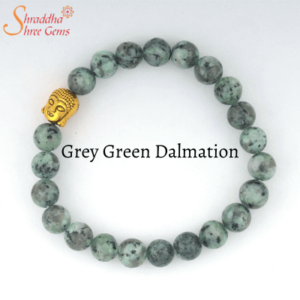 Grey Green Dalmation Gemstone Bracelet