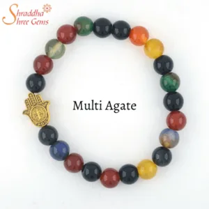 natural multi agate gemstone bracelet