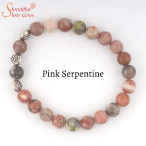 natural pink serpentine gemstone bracelet