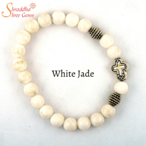 natural white jade gemstone bracelet