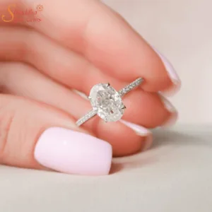 Moissanite Diamond Gold Engagement Ring