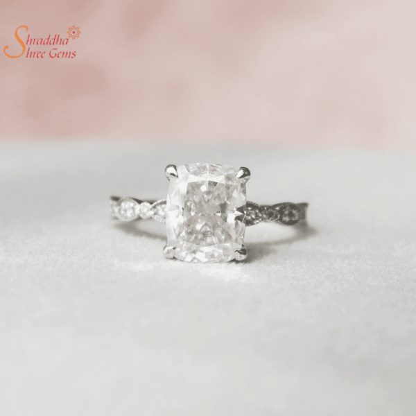 Solitaire Moissanite Diamond Ring In Gold