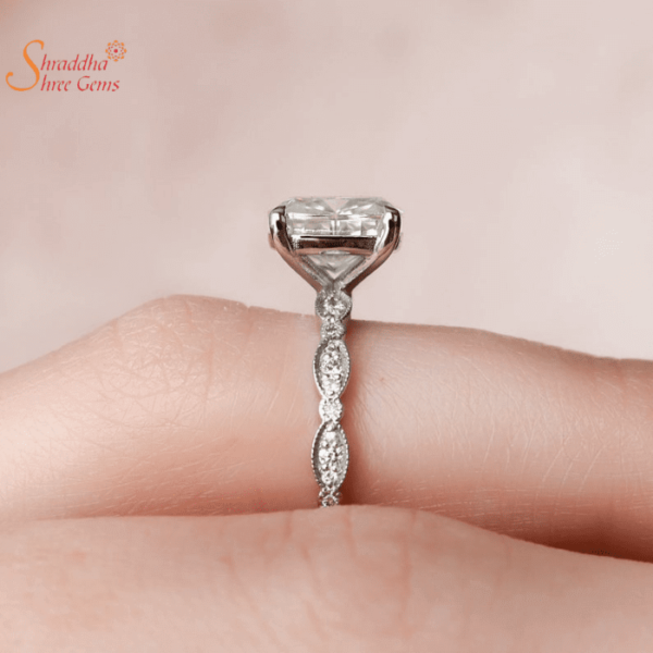 Solitaire Moissanite Diamond Ring In Gold