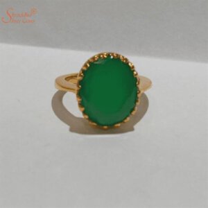 Natural Green Onyx Gemstone Ring