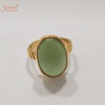 moldavite gemstone gold and silver ring