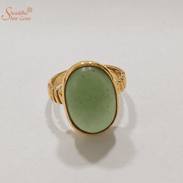 moldavite gemstone gold and silver ring