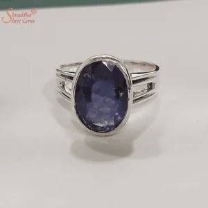 Natural Iolite Gemstone Ring In Sterling Silver