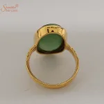 moldavite gemstone gold and silver ring