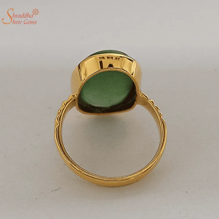 moldavite gemstone gold and silver ring