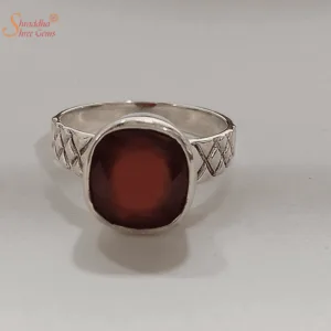 Certified Hessonite Garnet Ring, Gomed Ring