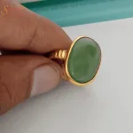 moldavite gemstone gold and silver ring