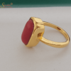 Coral Gemstone Ring In Gold And Panchdhatu