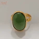moldavite gemstone gold and silver ring