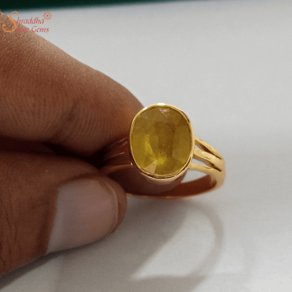 Jaipur Gemstone Yellow Sapphire /pukhraj ring gold plated ring natural  sapphire Stone Sapphire Gold Plated Ring Price in India - Buy Jaipur  Gemstone Yellow Sapphire /pukhraj ring gold plated ring natural sapphire