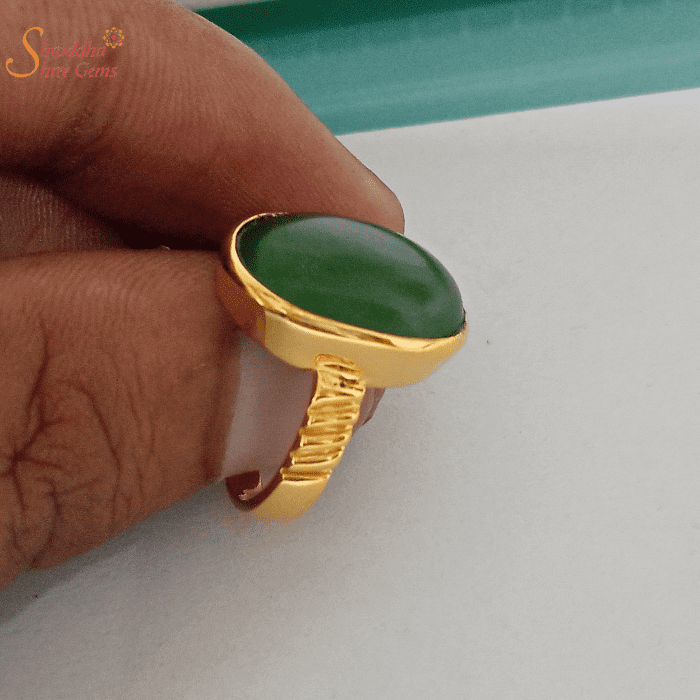 14k Gold Jade Ring - Green Ocean. – Artisan Look