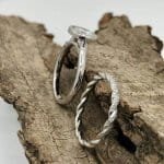 Moissanite and sterling silver couple ring