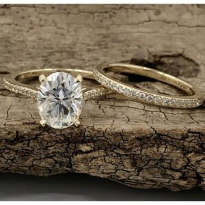 moissanite diamond couple ring