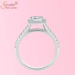 Princess shape moissanite diamond promise ring