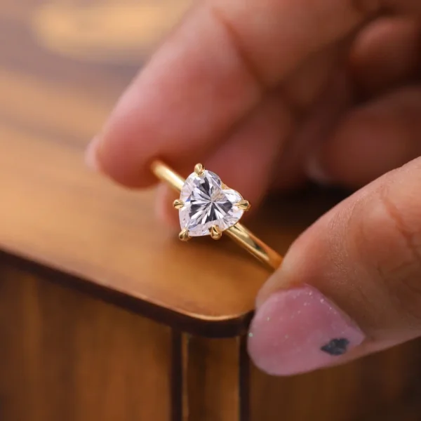 Solitaire Moissanite Diamond Ring