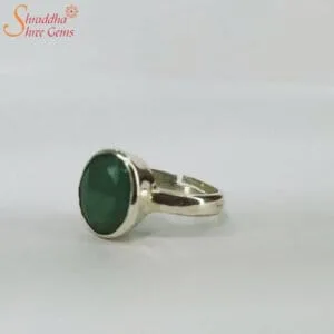Adjustable Emerald Gemstone Ring