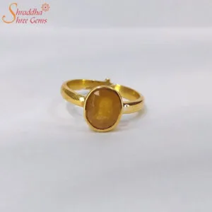 Adjustable Yellow Sapphire Gemstone Ring