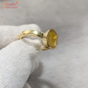 Certified yellow sapphire gemstone ring