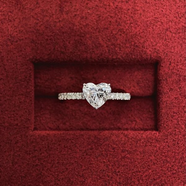 Heart Shape Moissanite Diamond Engagement Ring