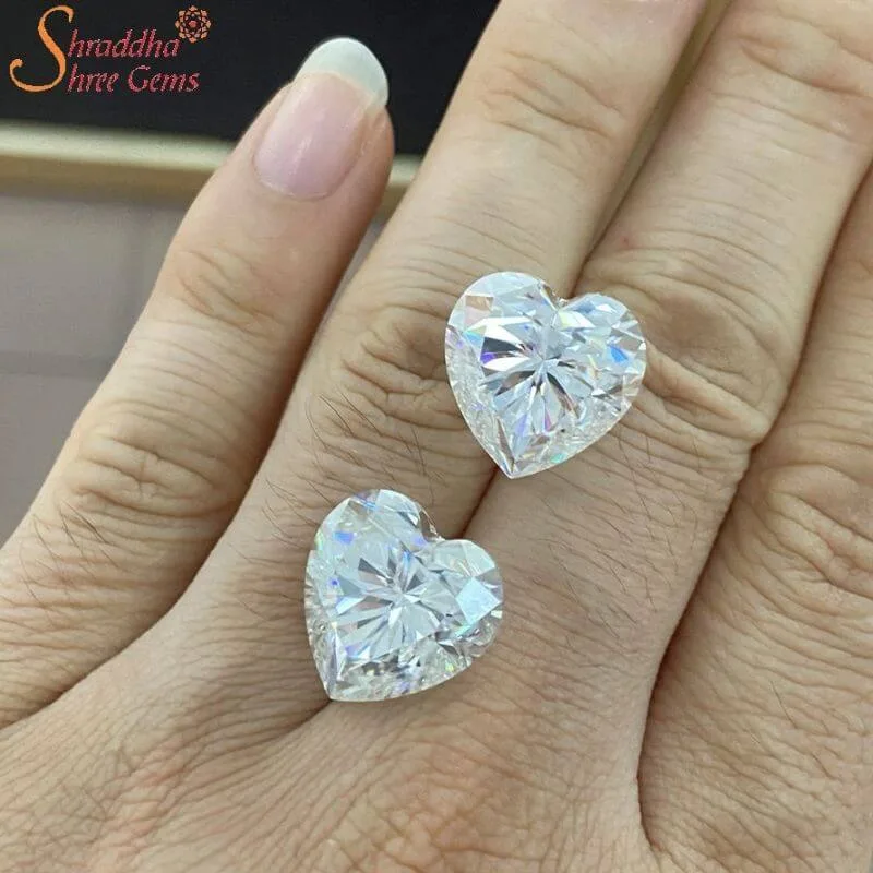 loose heart shape moissanite stone