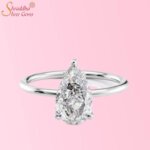 pear shape moissanite diamond solitaire ring