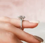 Emerald Shape Moissanite Diamond Ring