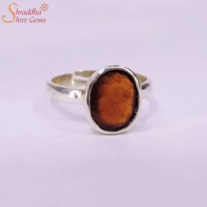 Adjustable Hessonite Garnet Ring