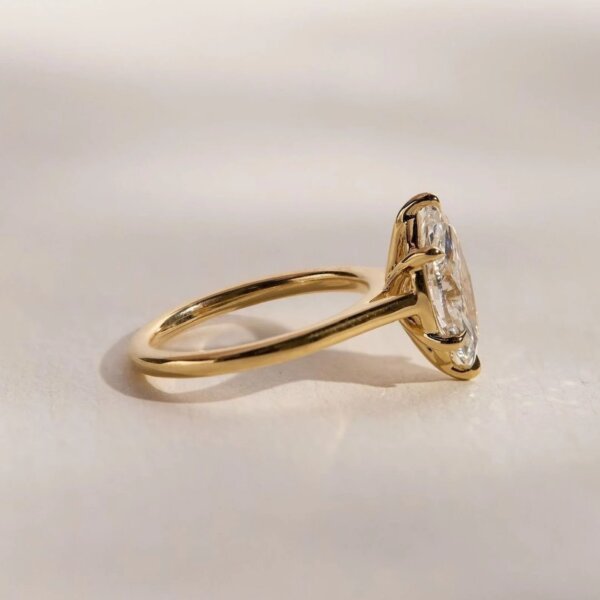 Marquise Shape Moissanite Diamond Solitaire Ring