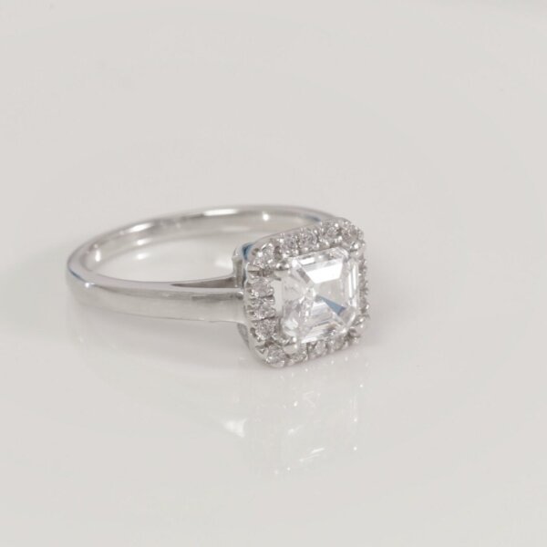 Asscher Shape Moissanite Diamond Promise Ring