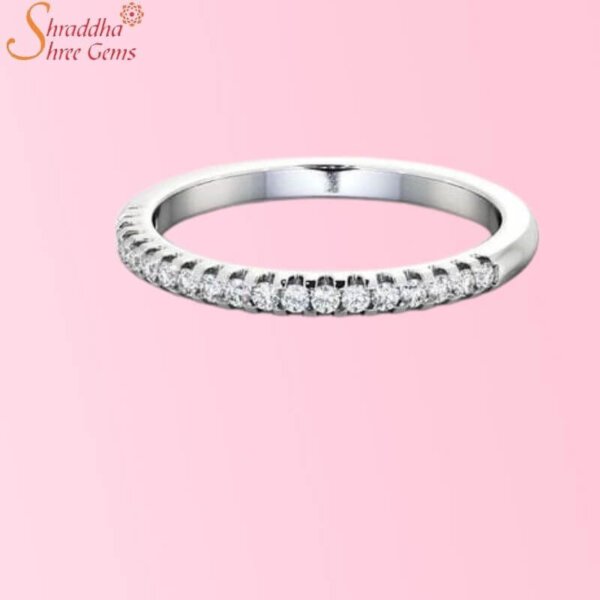moissanite diamond wedding ring in silver or gold
