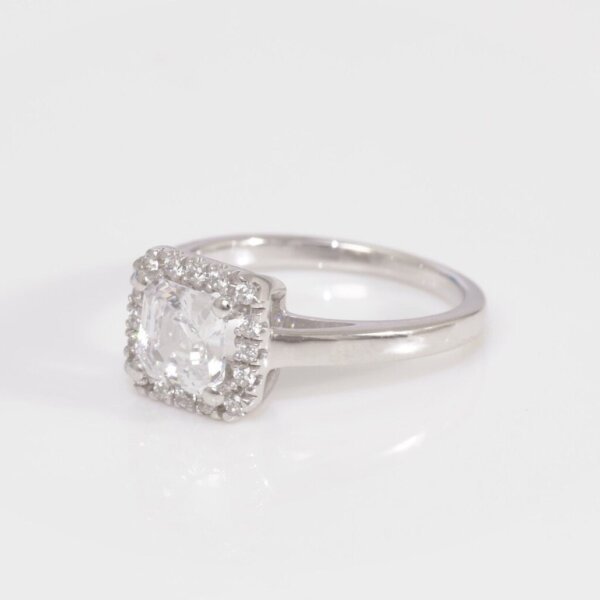 Asscher Shape Moissanite Diamond Promise Ring